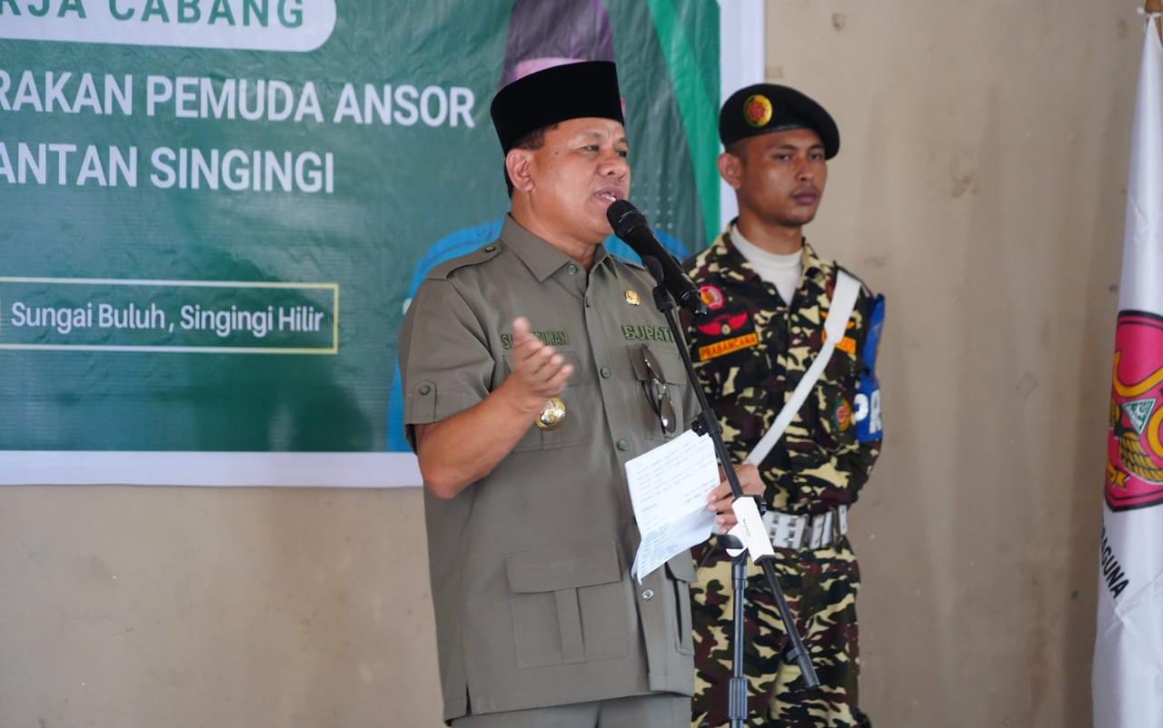 Bupati Kuansing Dr.H.Suhardiman Amby MM Harapkan Raker Gp Ansor bermanfaat untuk masyarakat Kuansing.